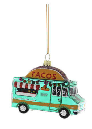a tacos food truck ornament
