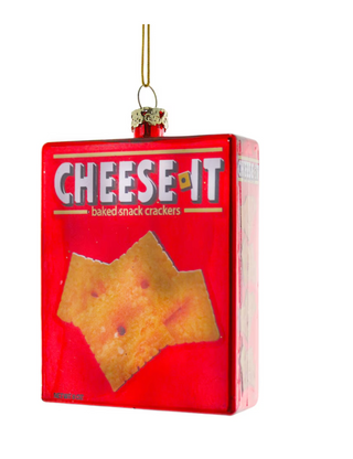 a red box of crackers from a string