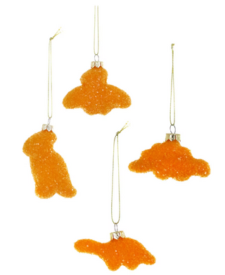 a group of orange ornaments