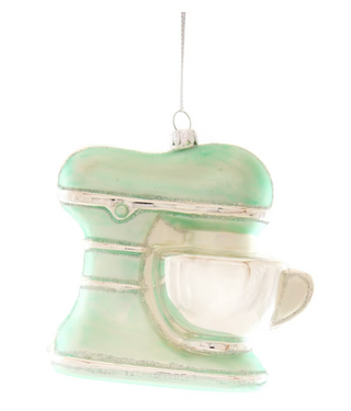 a green and white ornament