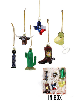 TINY TEXAS Box of Ornaments