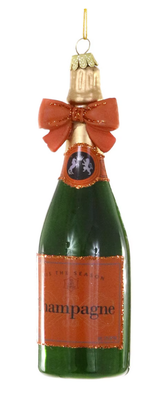 CHAMPAGNE WITH BOW Ornament
