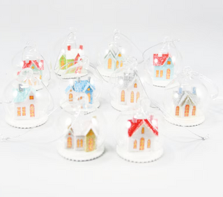 FROSTY ABODE SNOW GLOBE Ornament