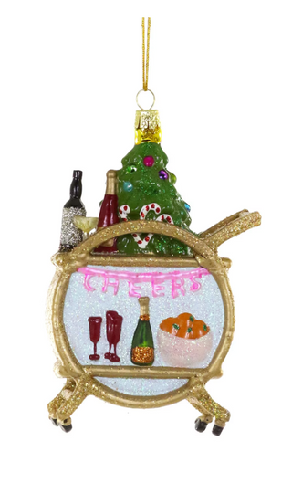 HOLIDAY BAR CART Ornament