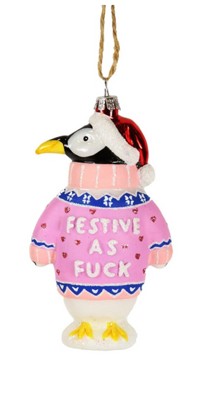 FESTIVE SWEATER PENGUIN Ornament