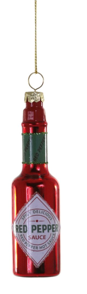 a close-up of a red bottle
