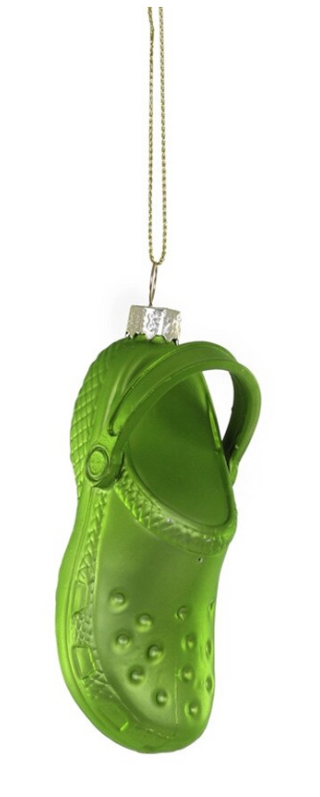 a green ornament from a string