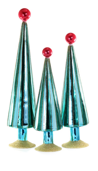 a group of christmas trees