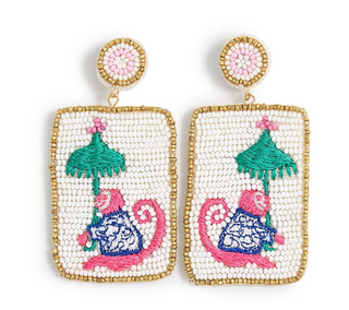 a pair of beaded earrings