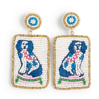 a pair of beaded earrings