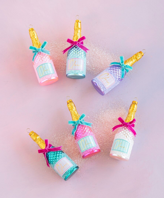 a group of colorful bottles