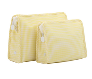 TRVL - Roadie Gingham Buttercup Zipper Pouch, Multiple Sizes