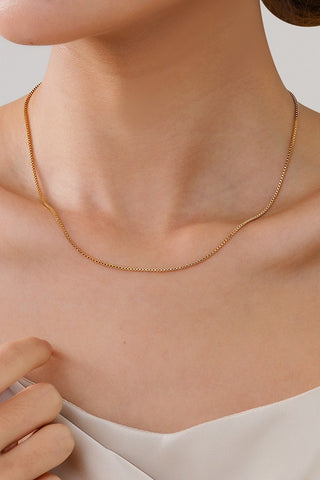 Gold Box Chain Necklace