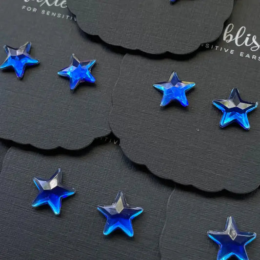 Devoted Stars Earrings in Patriot Blue