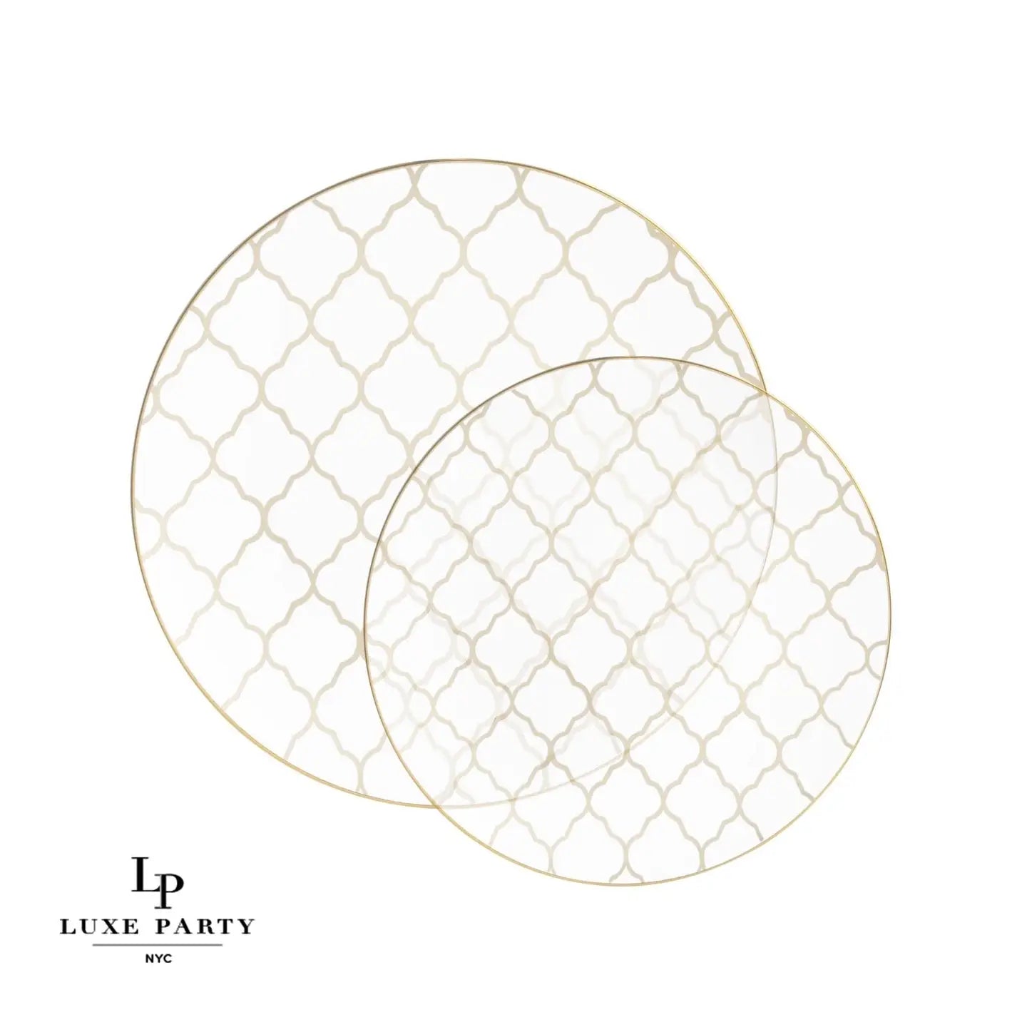 Clear with Gold Lattice Dinner Plates