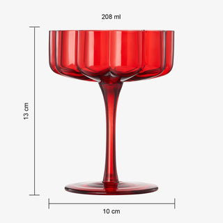 Red Flower Champagne Coupe Set