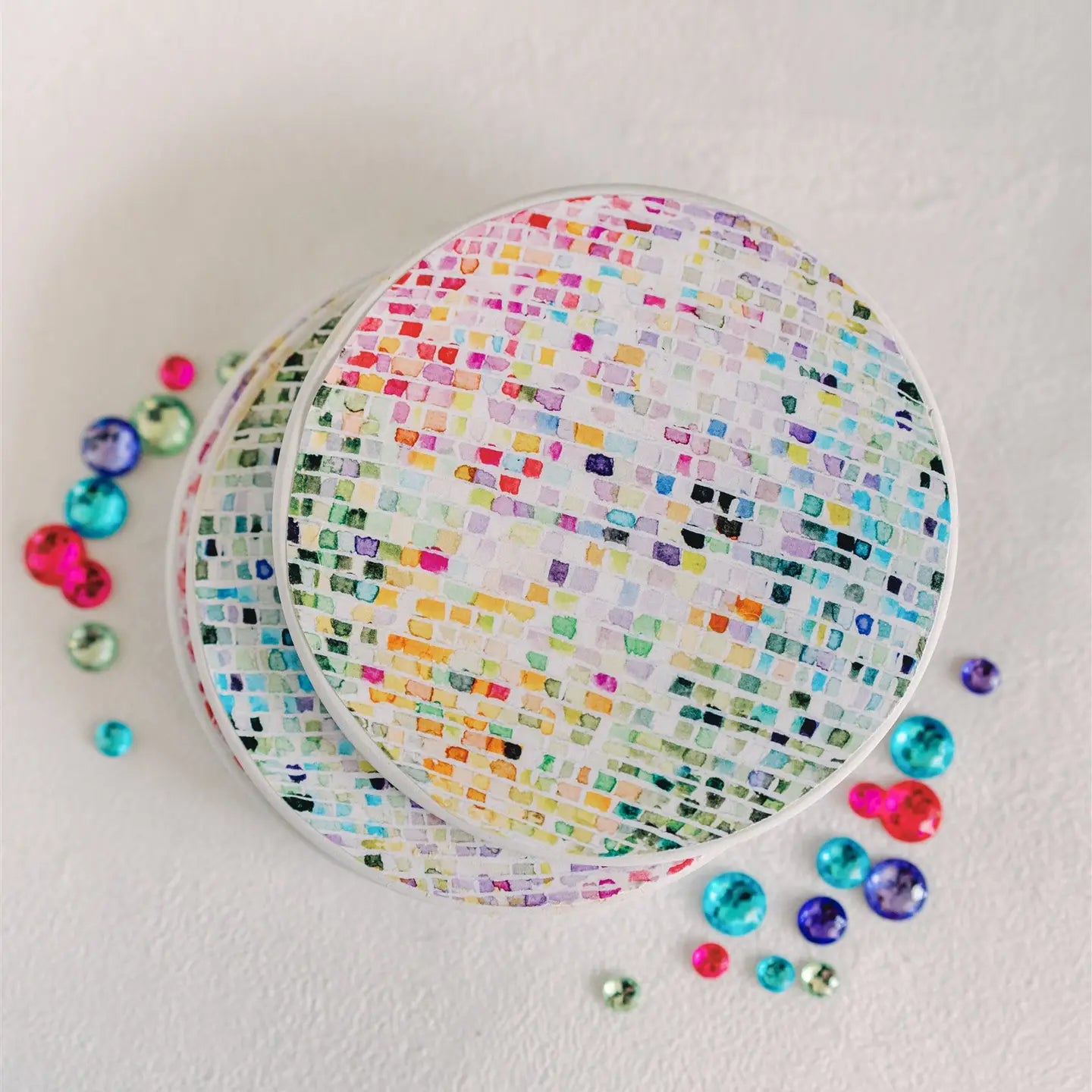 Ceramic Disco Ball Coaster Pack