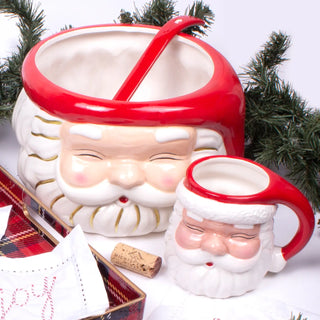 Red Santa Punch Bowl and Ladel