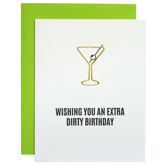 Extra Dirty Birthday Paper Clip Letterpress Card