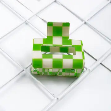 Acrylic Checkerboard Hair Clip