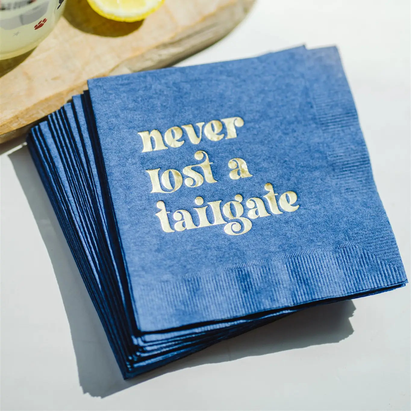 Never Lost a Tailgate Napkin- Navy