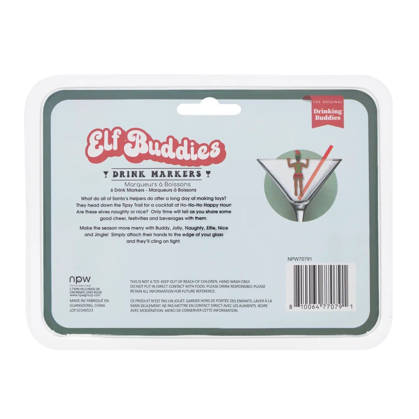 Elf Buddies Holiday Drink Markers (6 Pack)