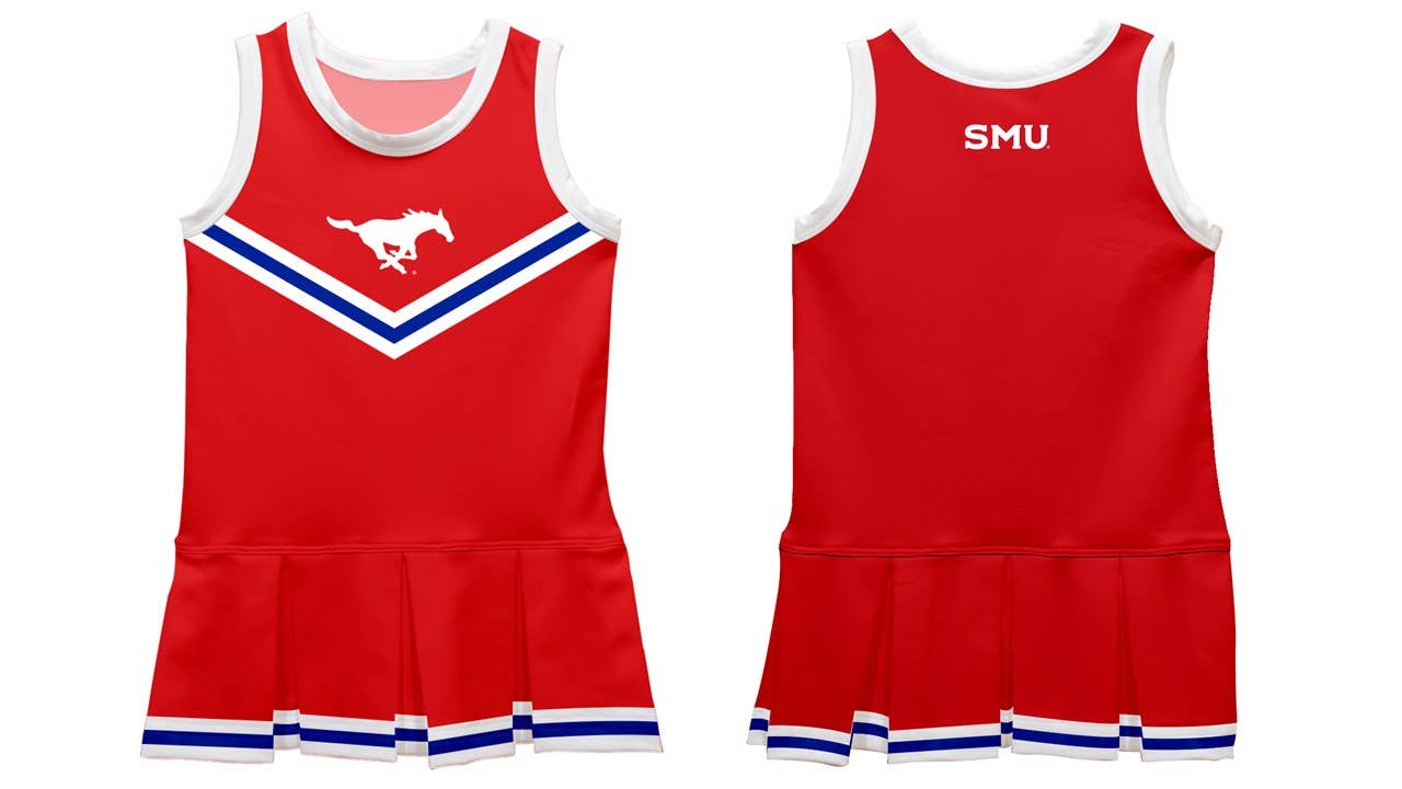 SMU Mustangs Red Sleeveless Cheerleader Dress