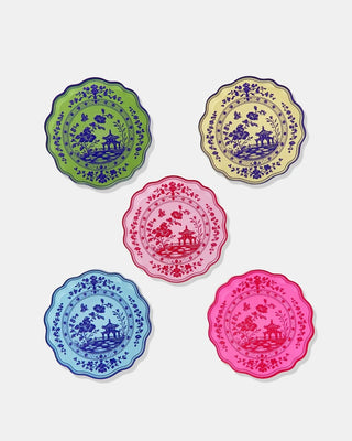 a group of colorful plates