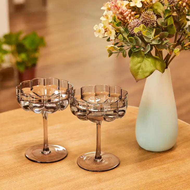 Vintage Glass Coupes 7oz Set