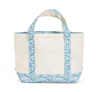 a white and blue bag