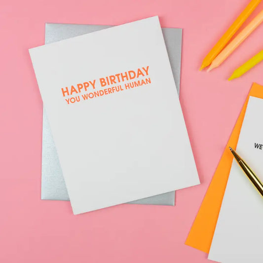 Wonderful Human Birthday - Letterpress Birthday Card