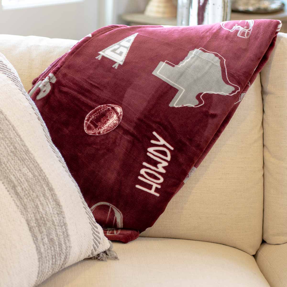 Howdy Texas Football Throw Blanket