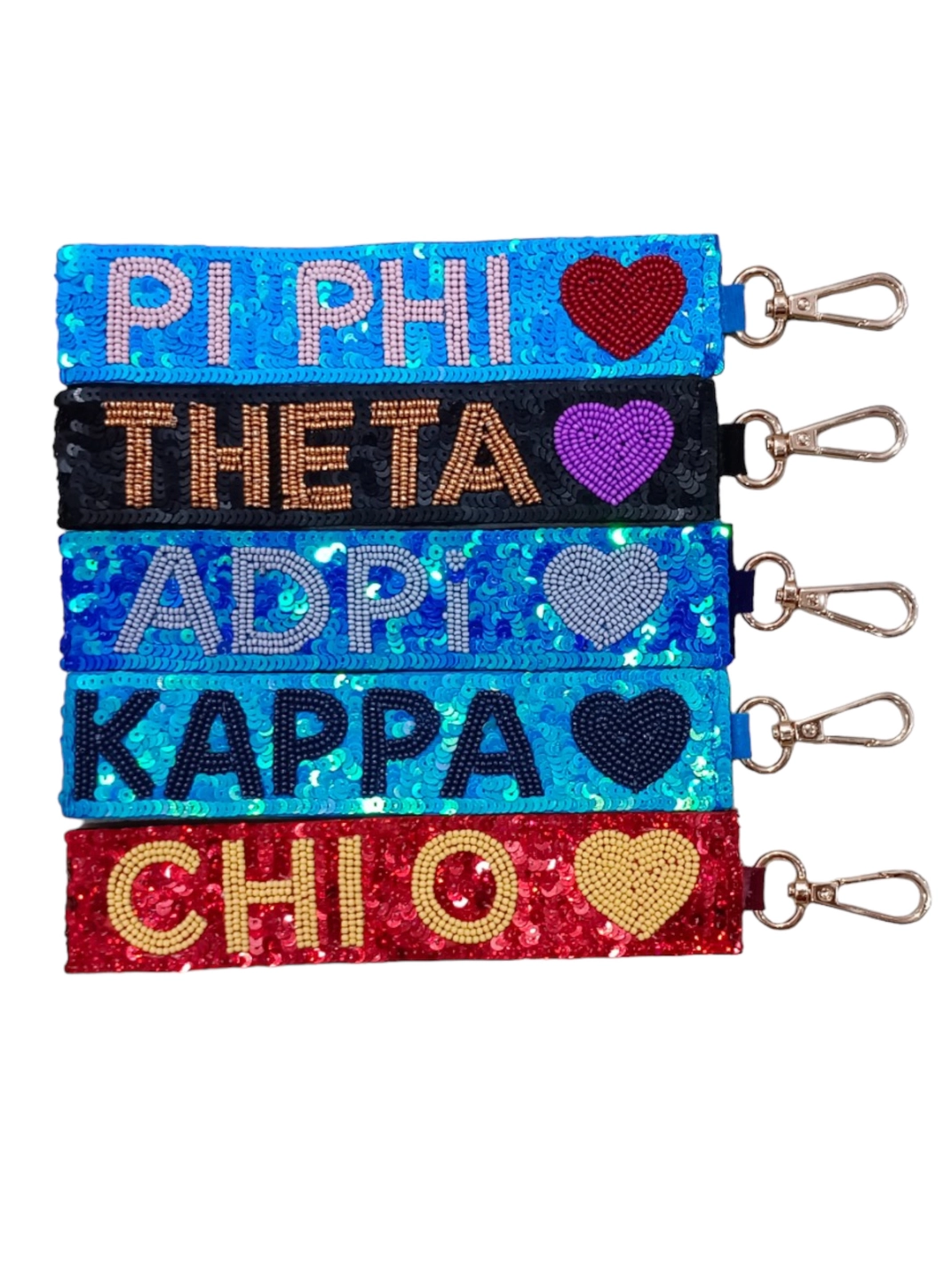 Sequin Sorority Heart Wristlet