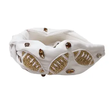 Gold & White Football Headband