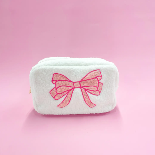 Pink Bow Cosmetic Bag