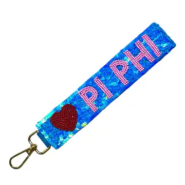 Sequin Sorority Heart Wristlet