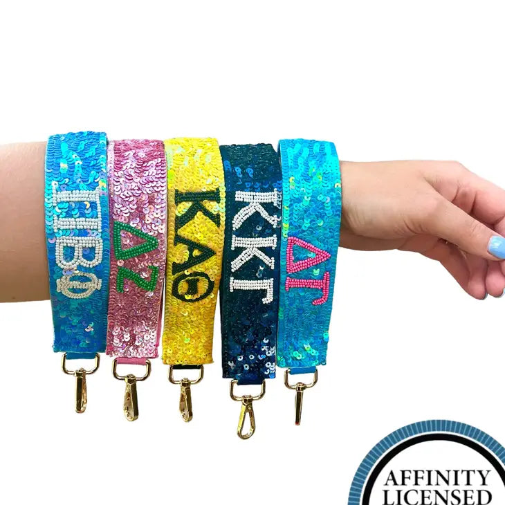 Sequined Sorority Wristlets/ Mini Straps