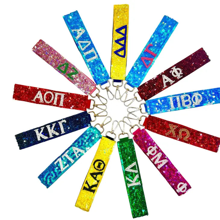 Sequined Sorority Wristlets/ Mini Straps