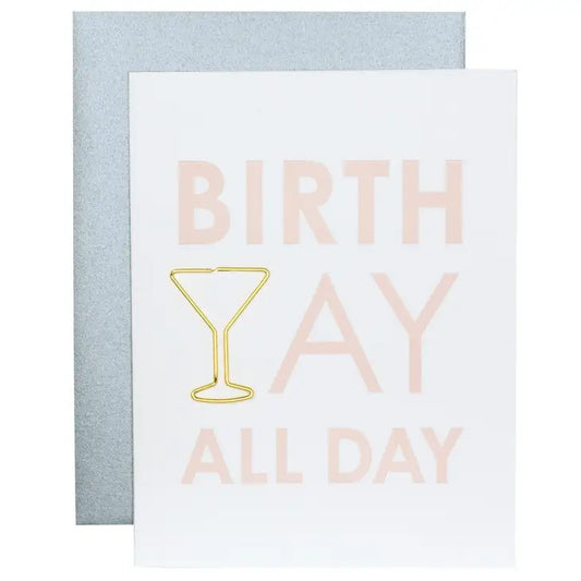 Birth Yay All Day Paper Clip Letterpress Card