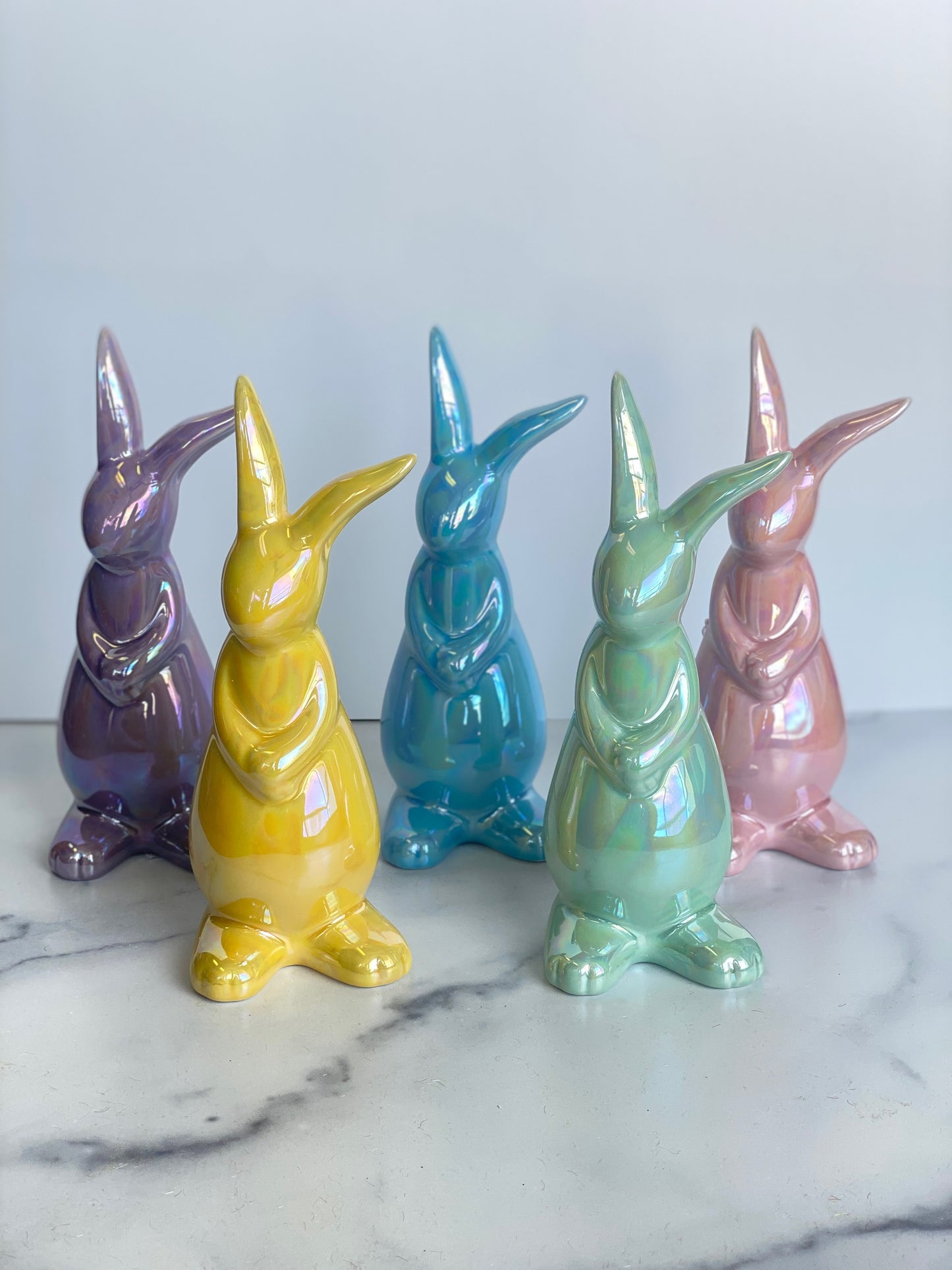 Iridescent Ceramic Rabbits