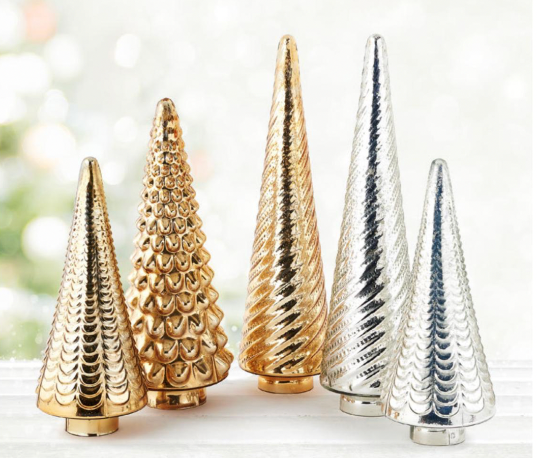 Silver and Gold Glass Trees- SMALL