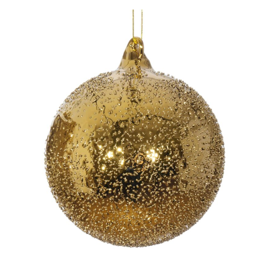 Gold Stippled Ball Ornament