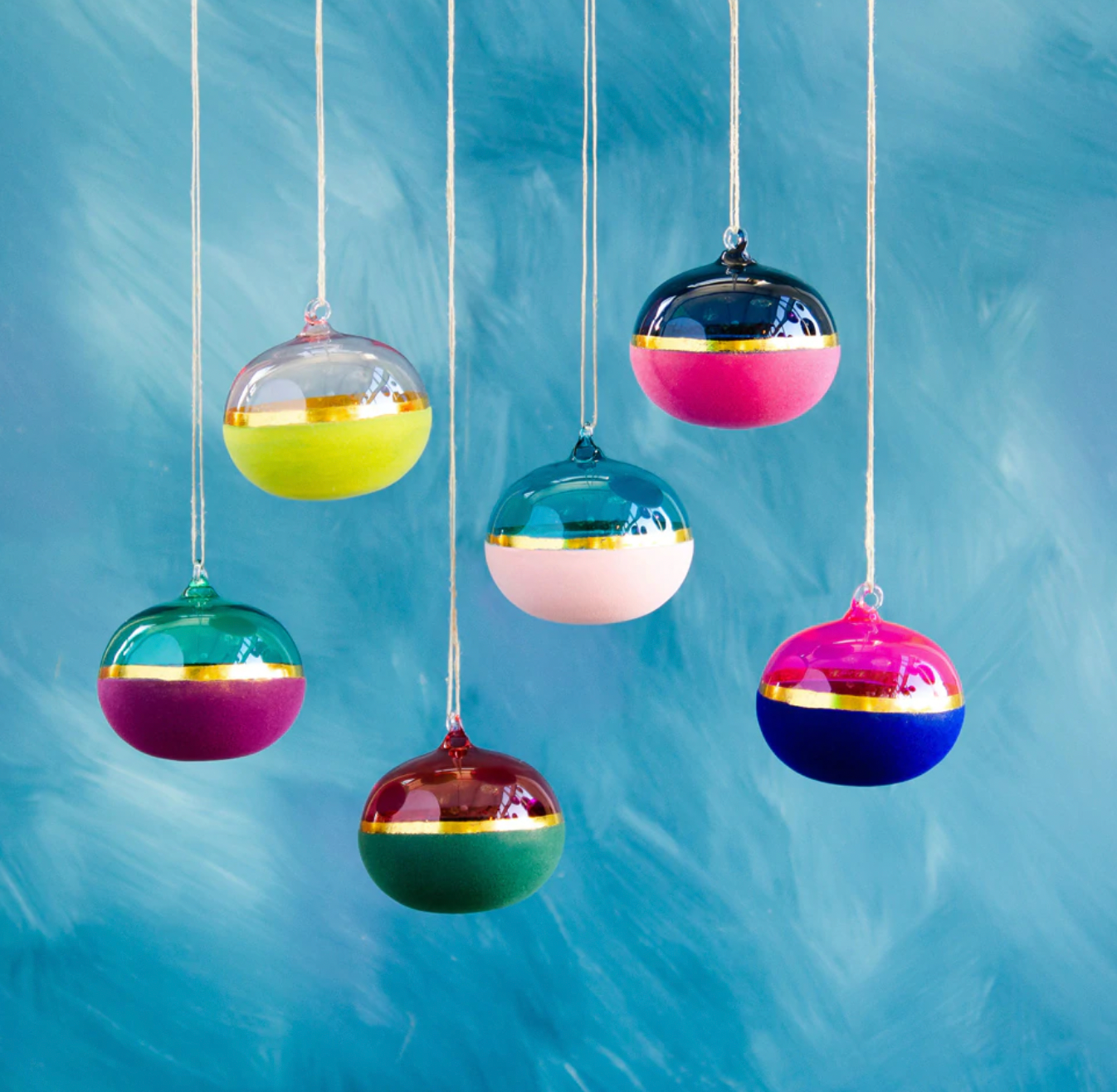 Flocked and Glass Orb Ornament