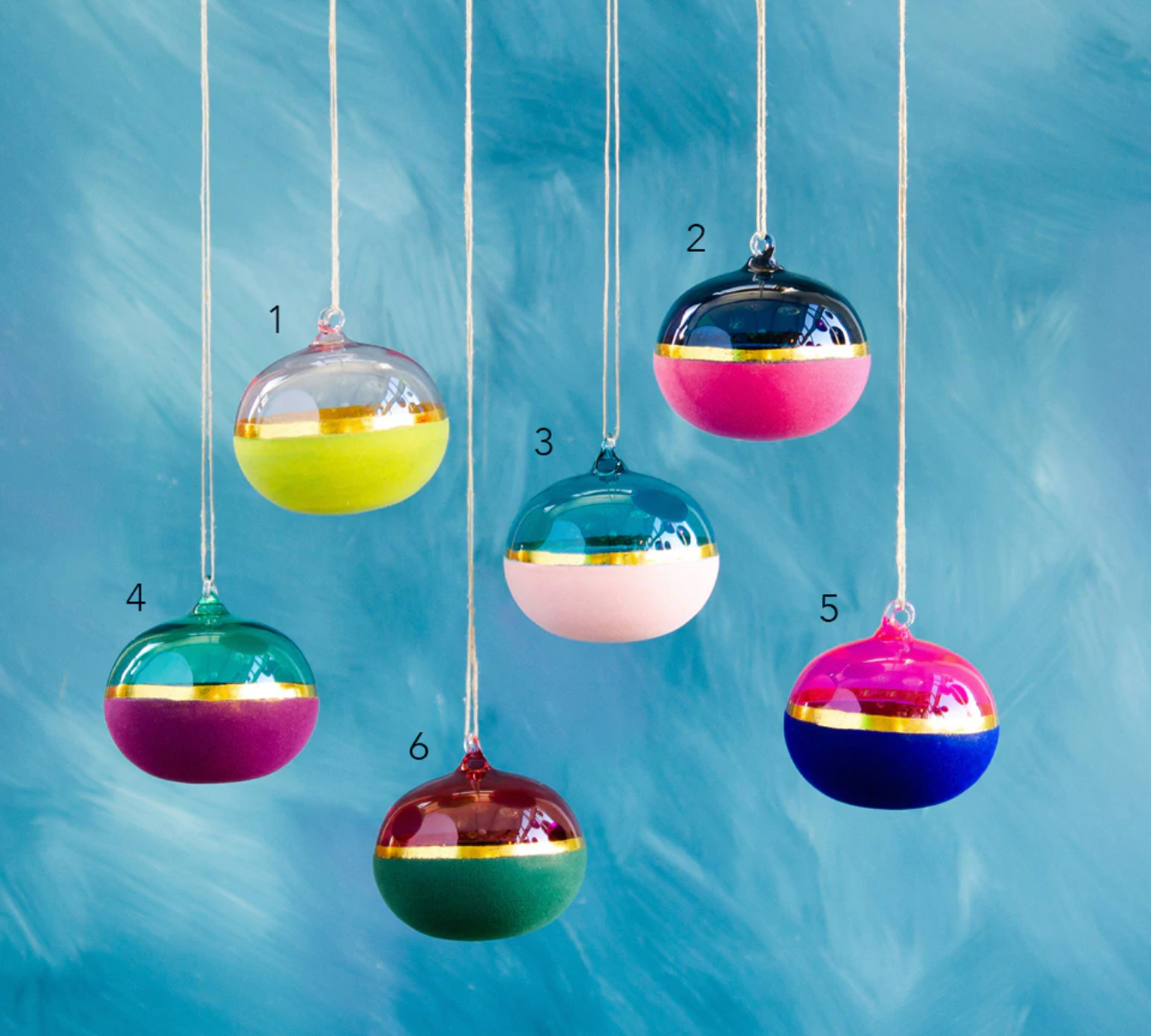 Flocked and Glass Orb Ornament