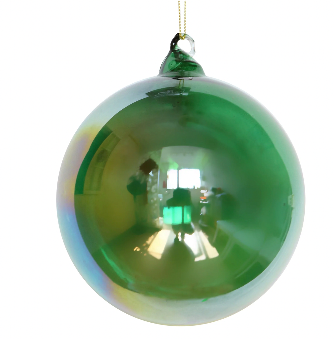 Jim Marvin Bubblegum Glass Ornaments- Emerald Green